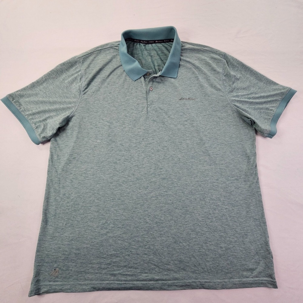 Eddie Bauer FREEDRY Green Short Sleeve Performance Polo Shirt Men's 2XL